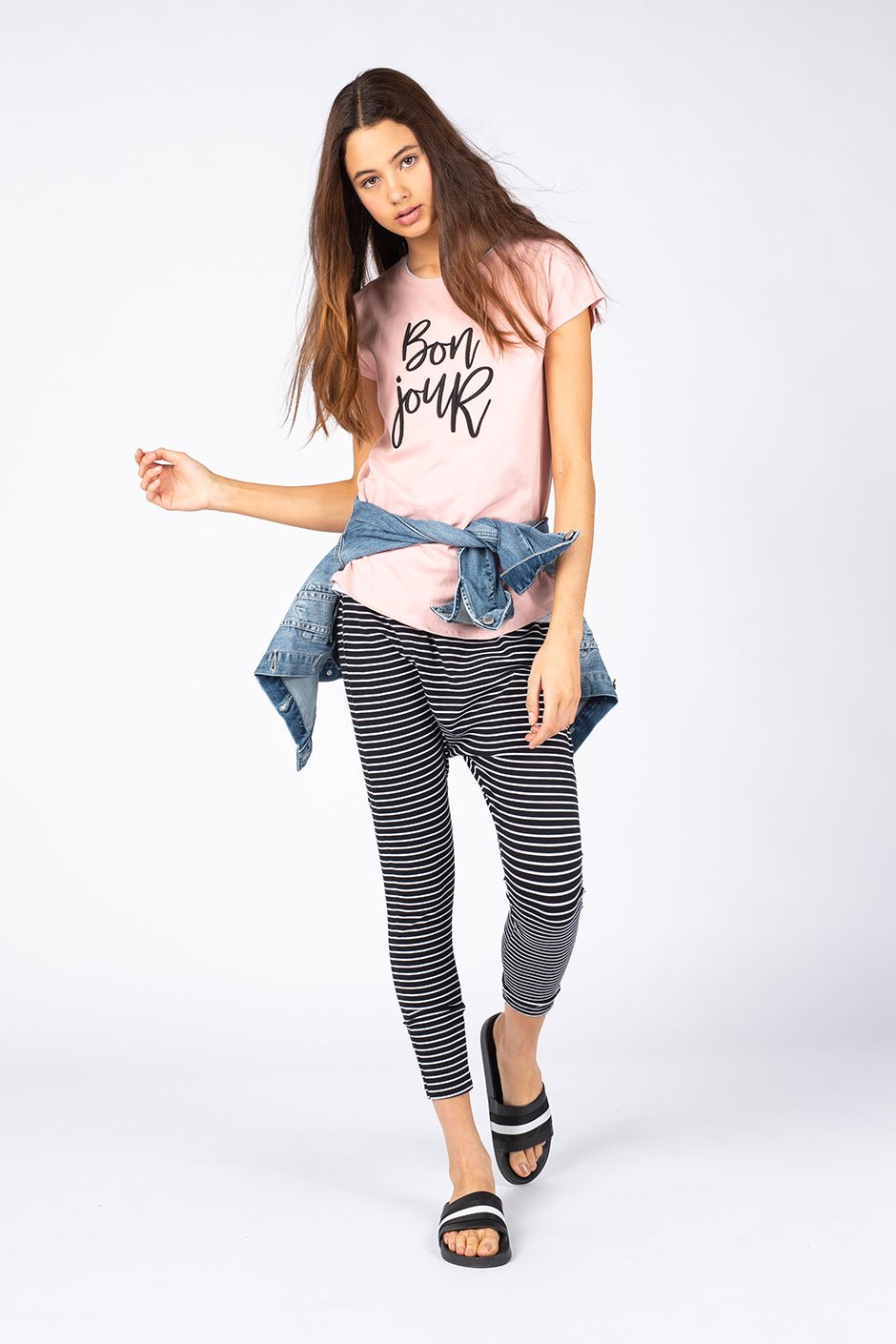 [TEST] Kids Bonjour Embroidered Tee