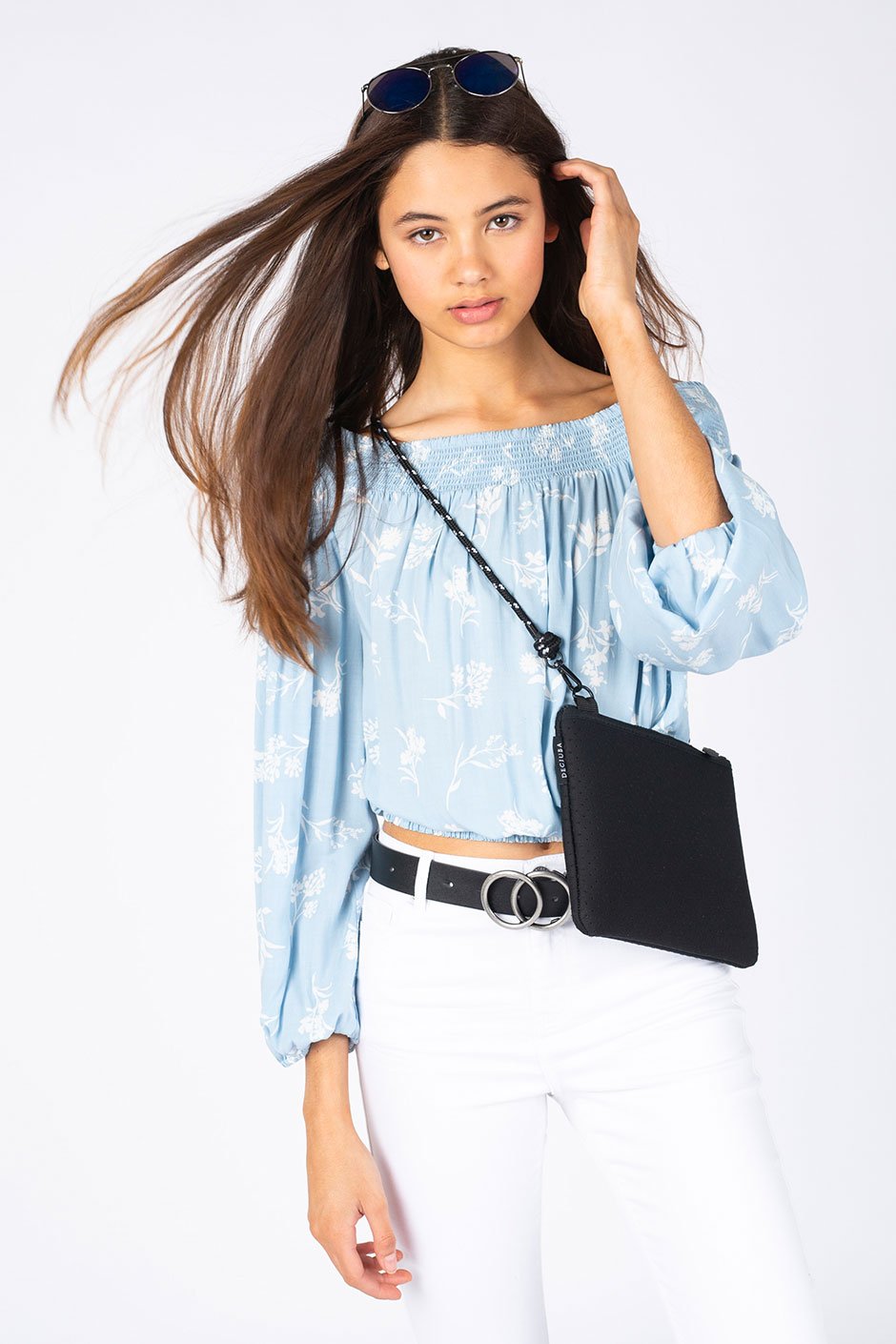 [TEST] Kids Print Off Shoulder  Top