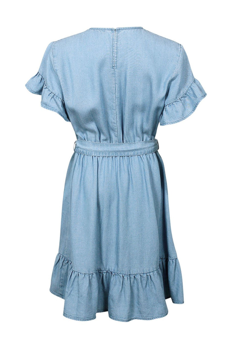 [TEST] Kids Chambray Wrap Tie Dress