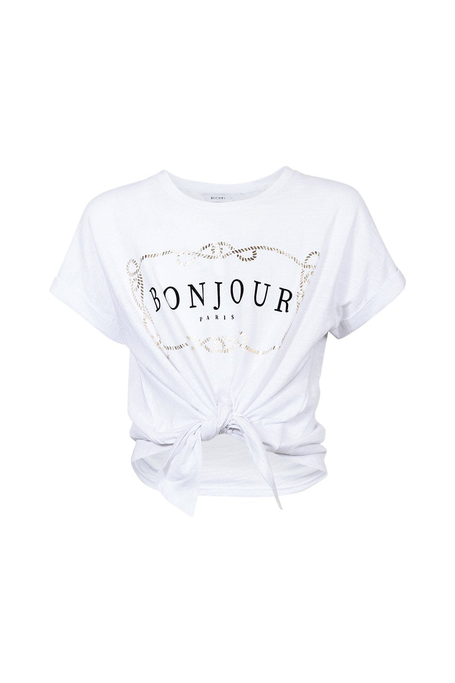 [TEST] Kids Bonjour Knot  Crop Tee