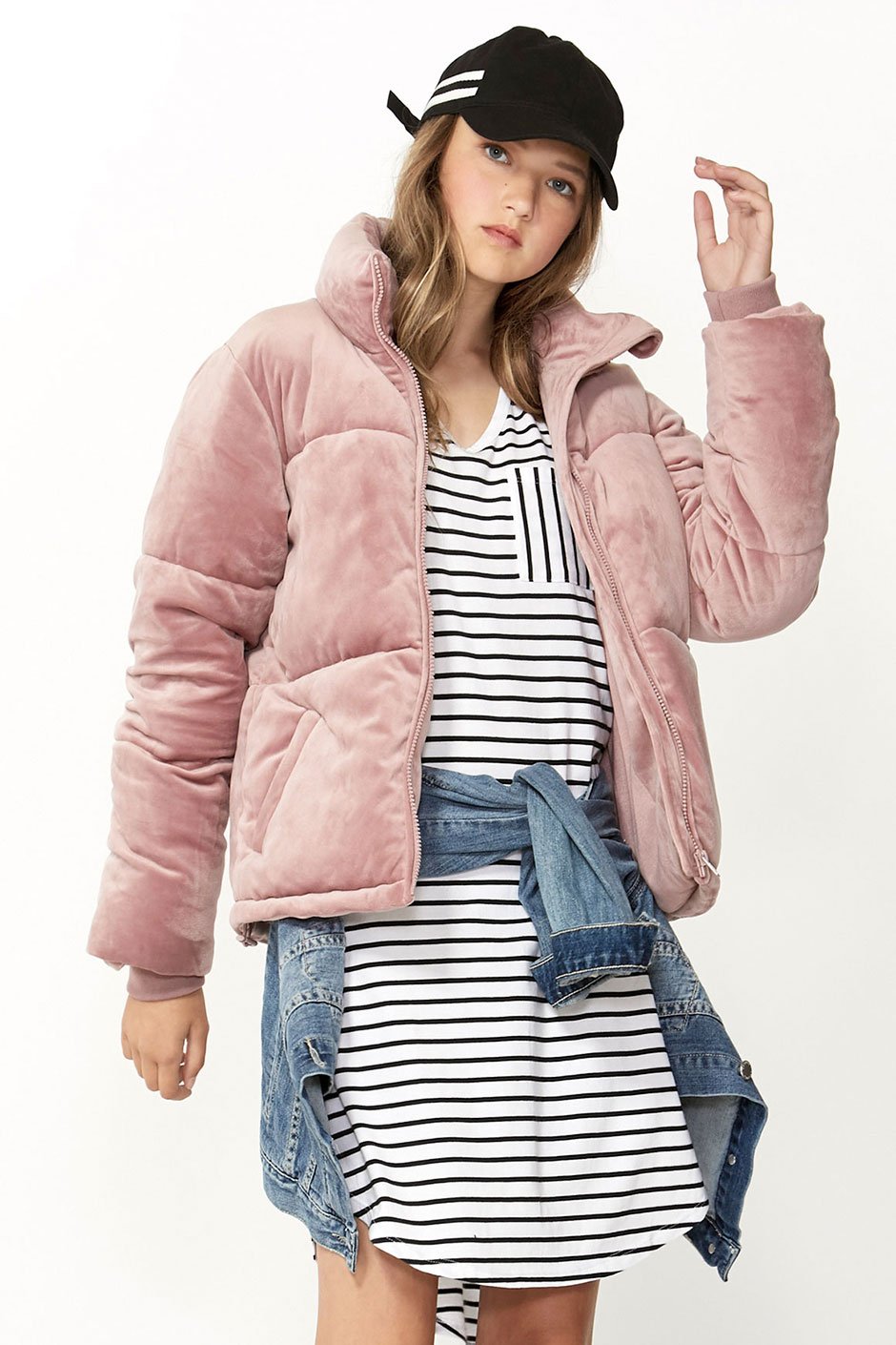 [TEST] Kids Velour Cropped Puffer