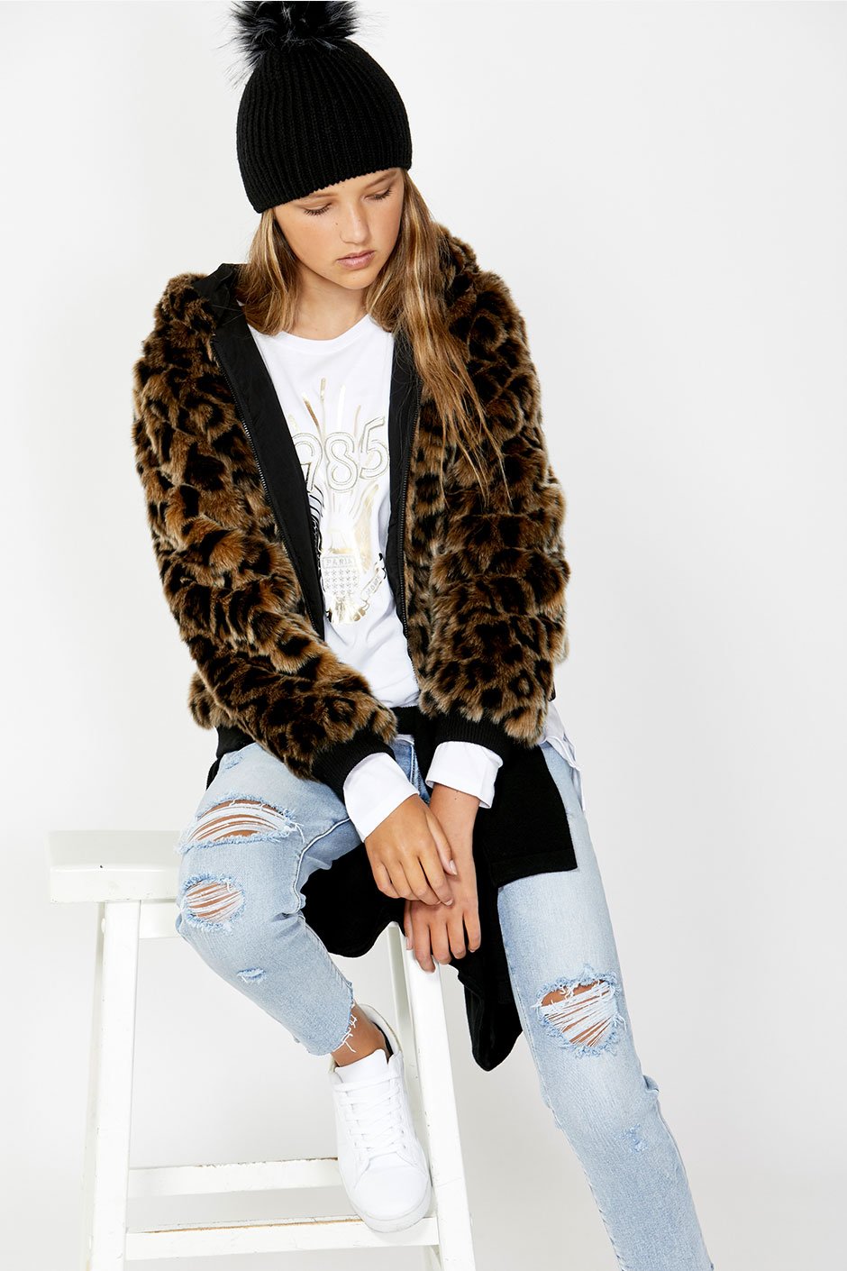 [TEST] Kids Laila Faux Fur Bomber