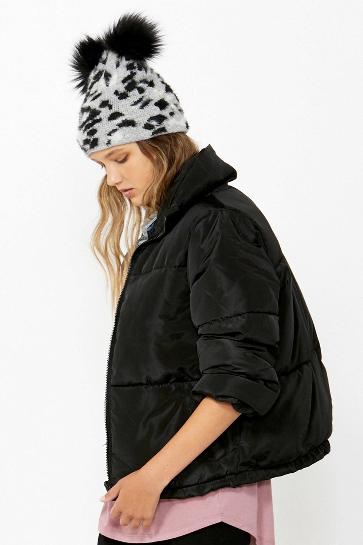 [TEST] Kids Cheetah Double Pom Beanie