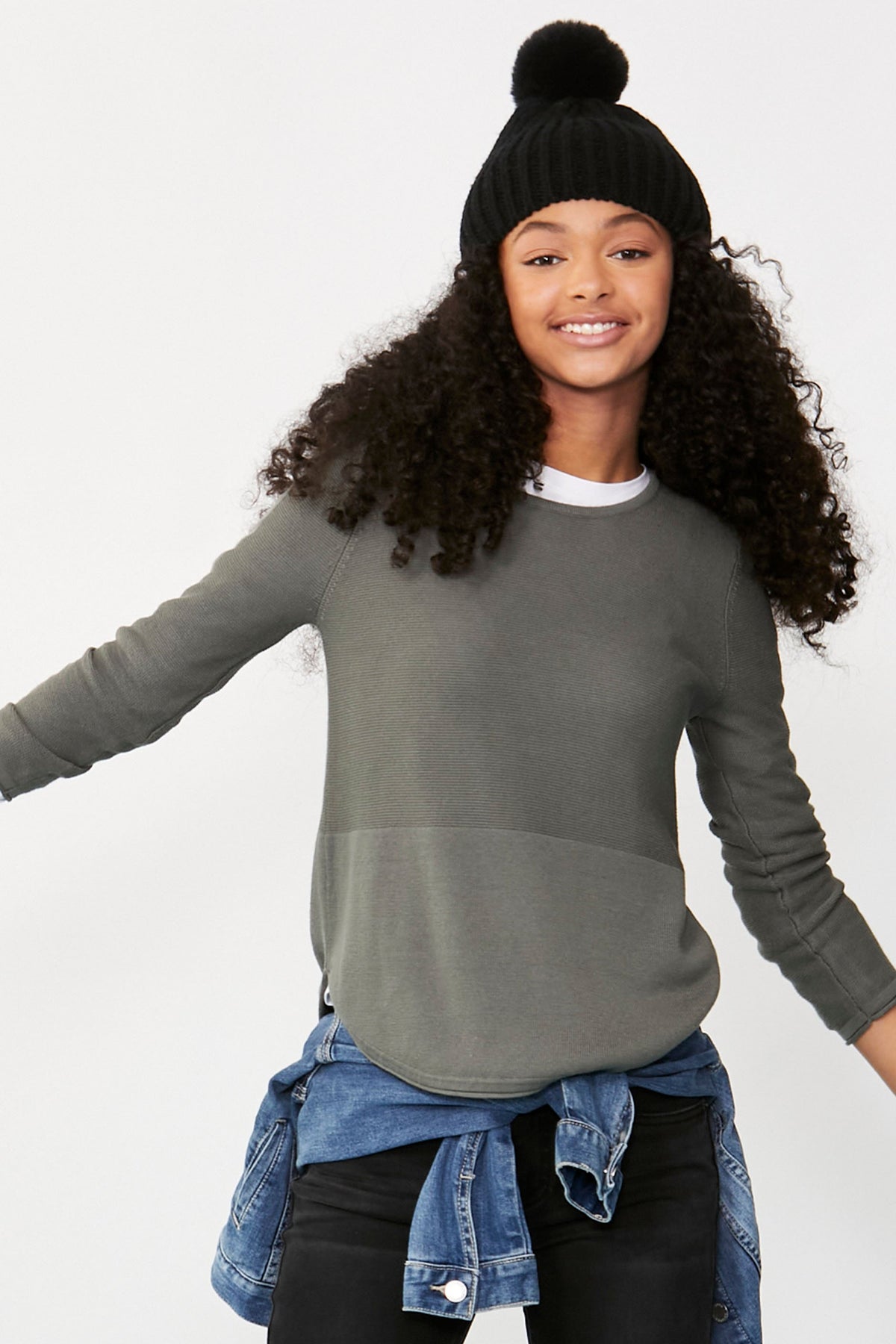 [TEST] Girls Lily Curved Hem Jumper