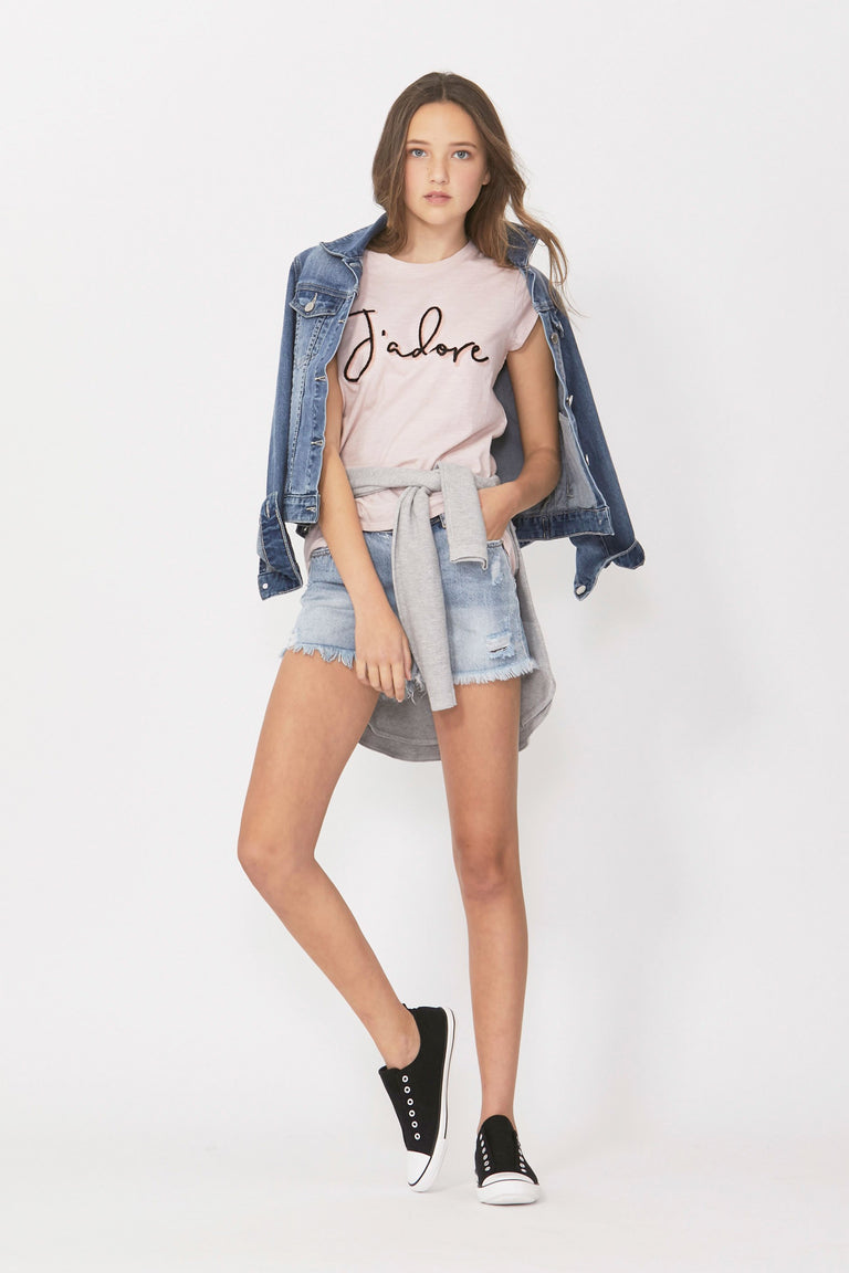 [TEST] Kids J'adore Furry Flocked Tee