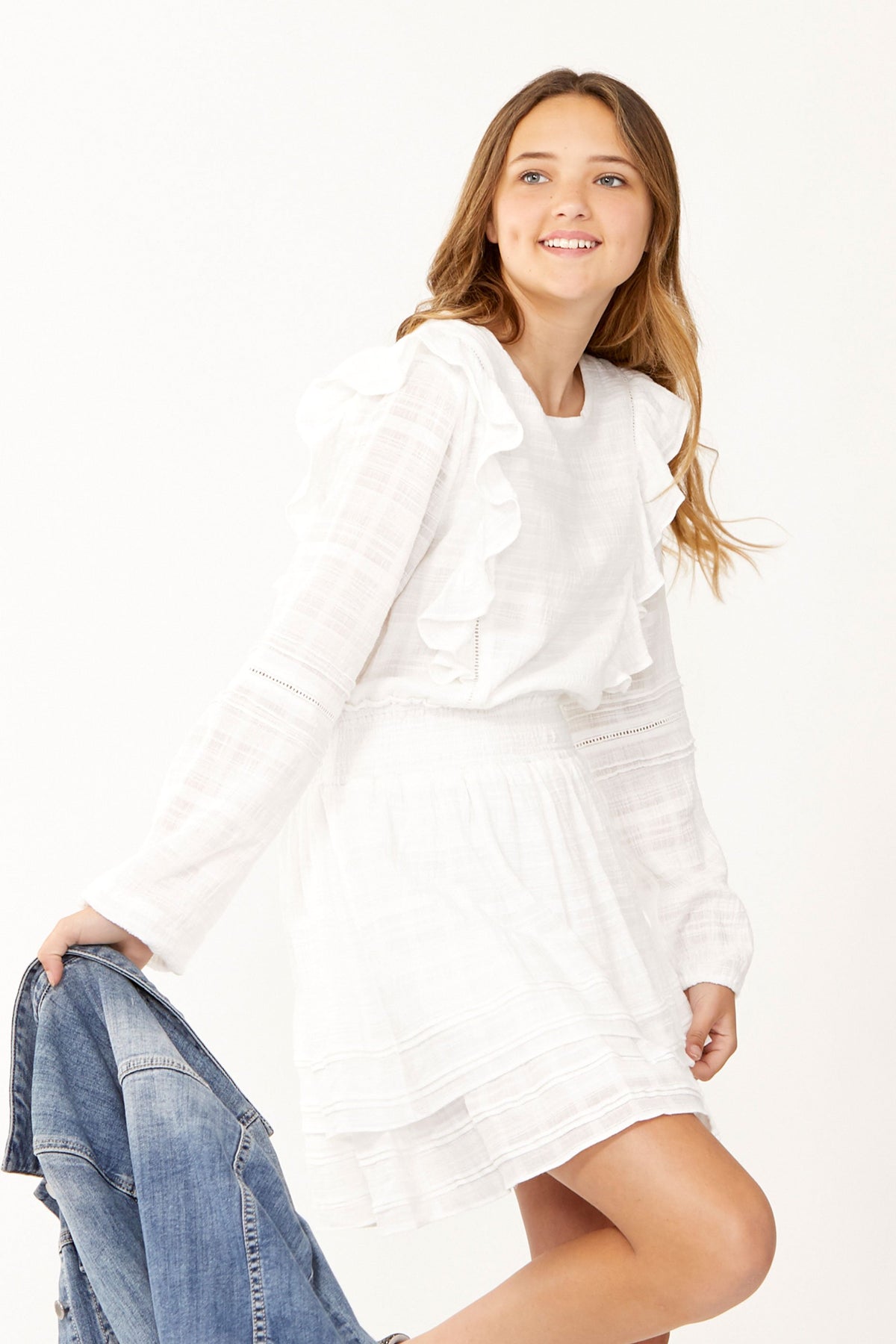 [TEST] Kids Karla Ruffle Trim Dress