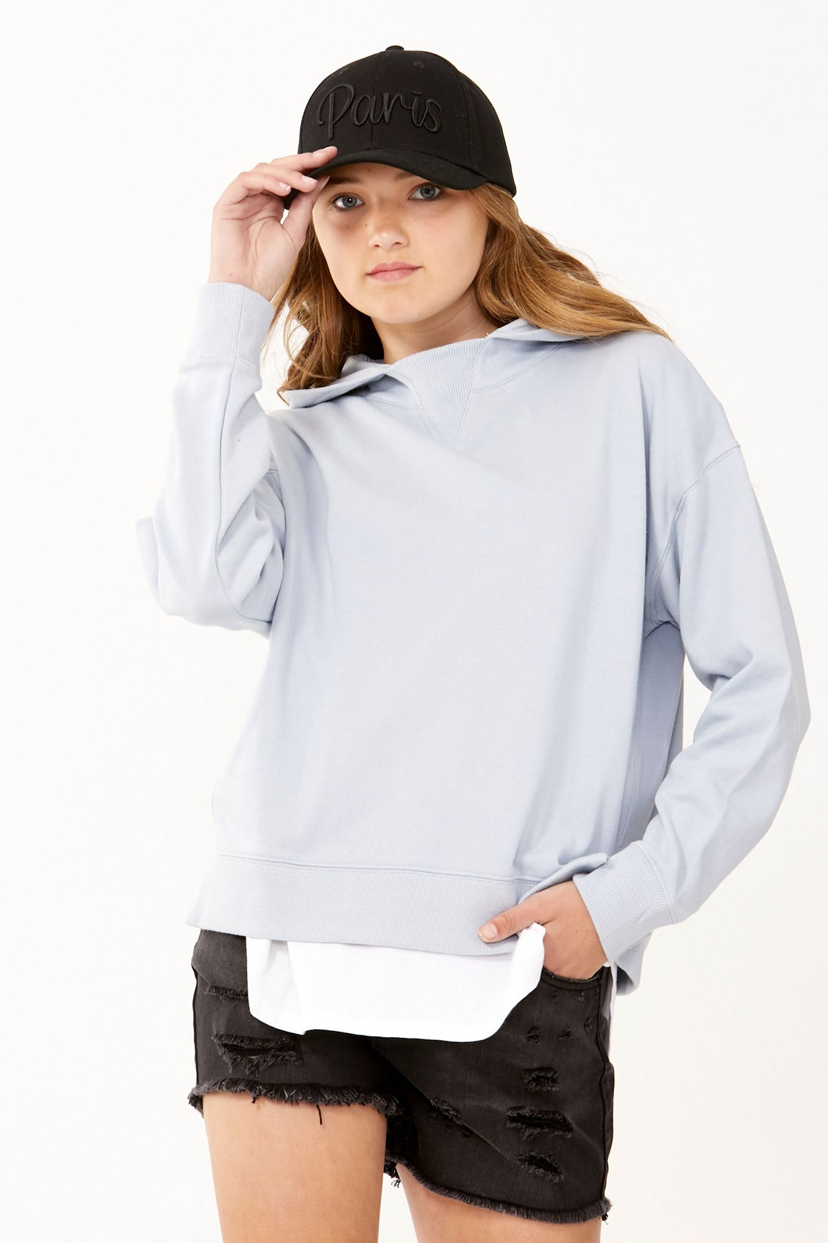 [TEST] Kids Bridie Rib Neck Hoodie
