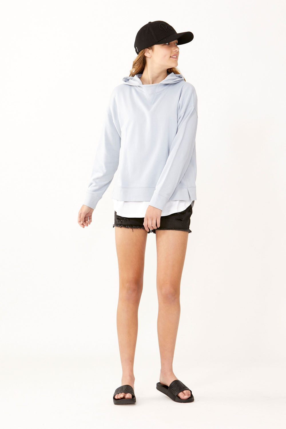 [TEST] Kids Bridie Rib Neck Hoodie