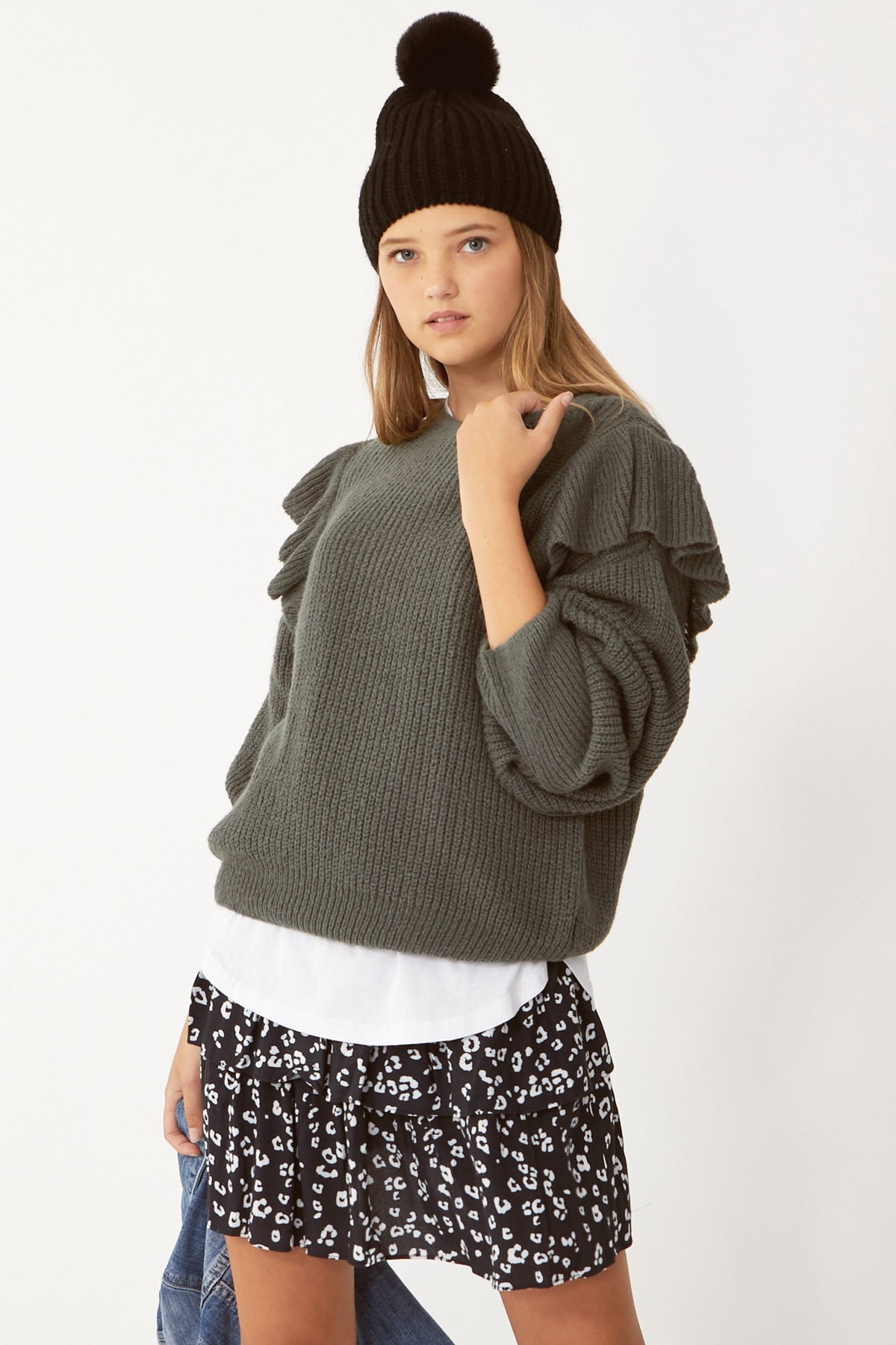 [TEST] Kids Dana Ruffle Trim Knit