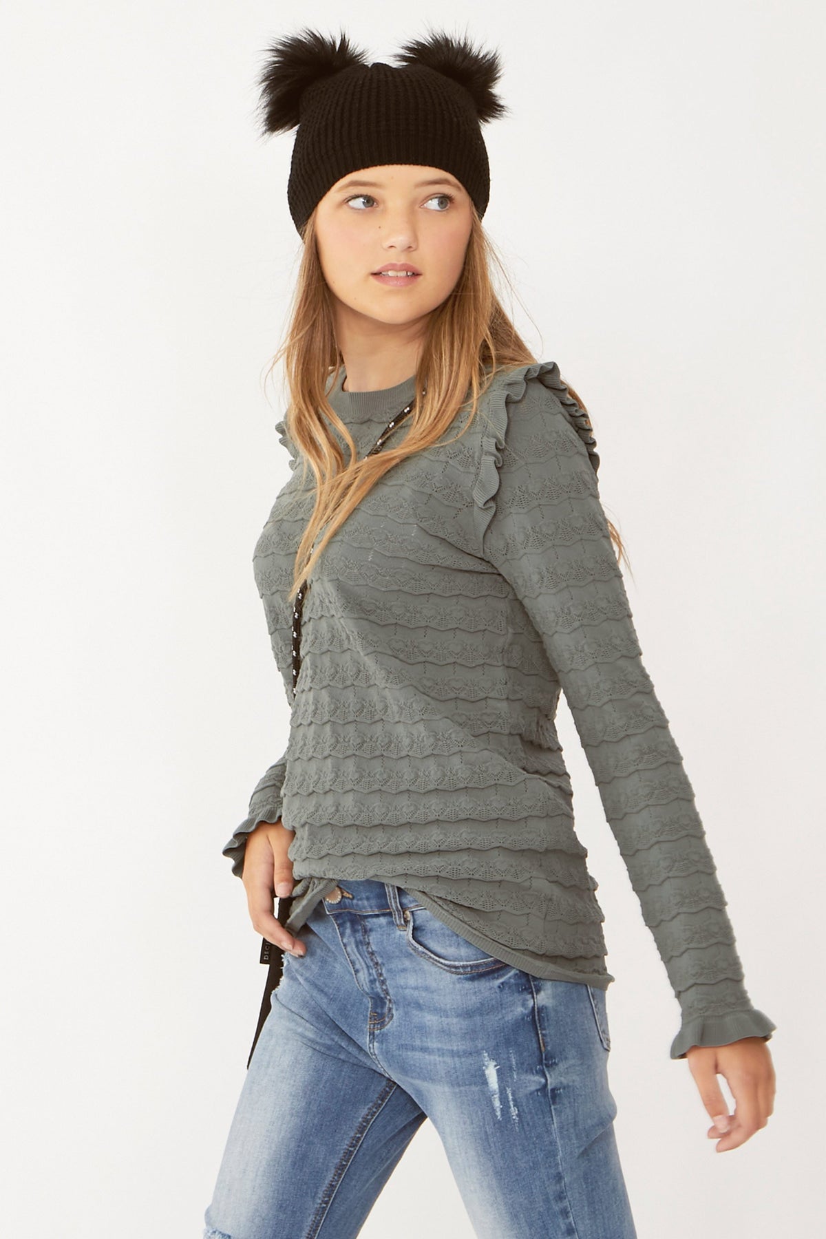 [TEST] Kids Chiara Ruffle Detail Knit
