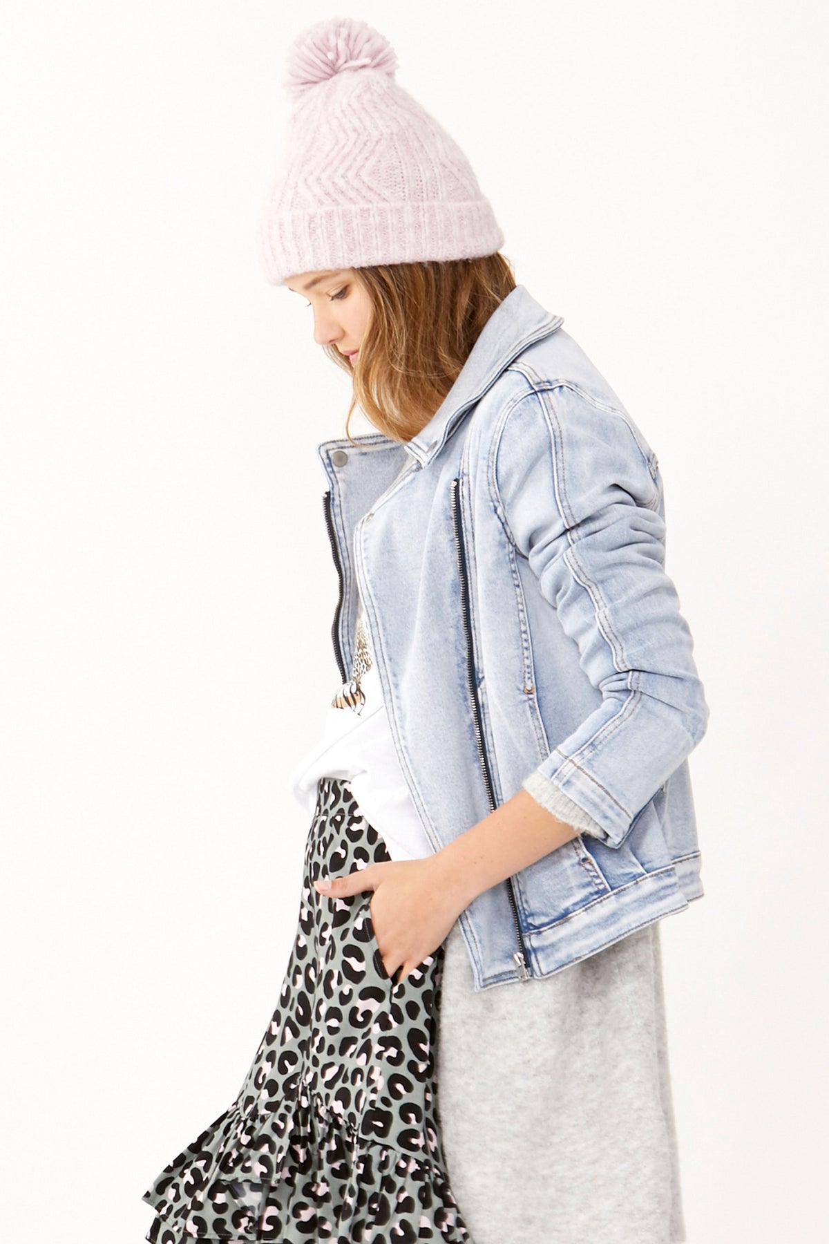 [TEST] Kids Astrid Denim Biker Jacket
