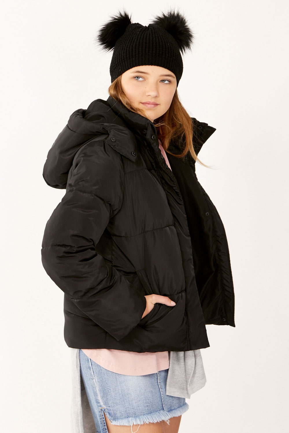 [TEST] Girls Double Pom Beanie