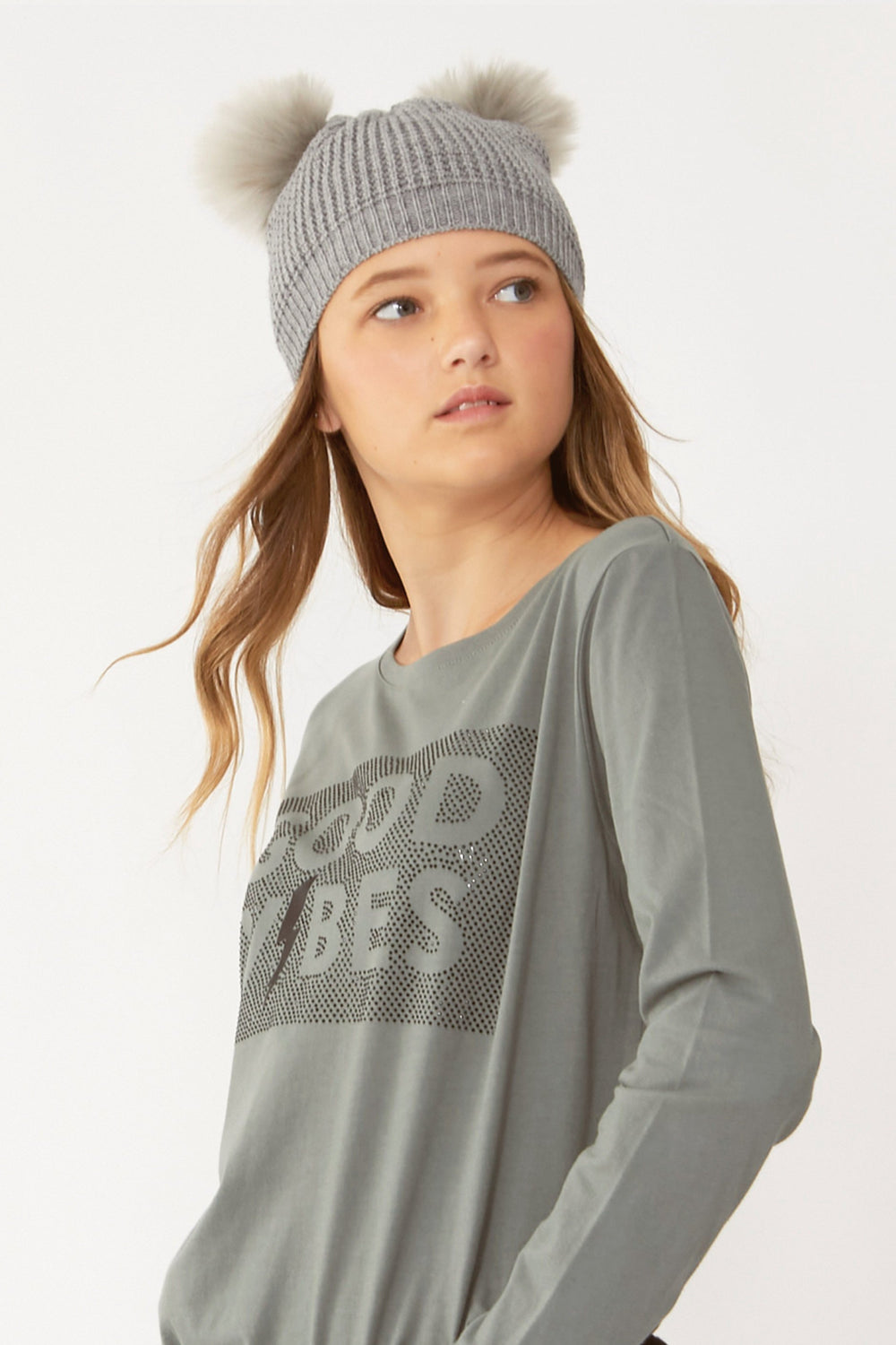 [TEST] Girls Double Pom Beanie