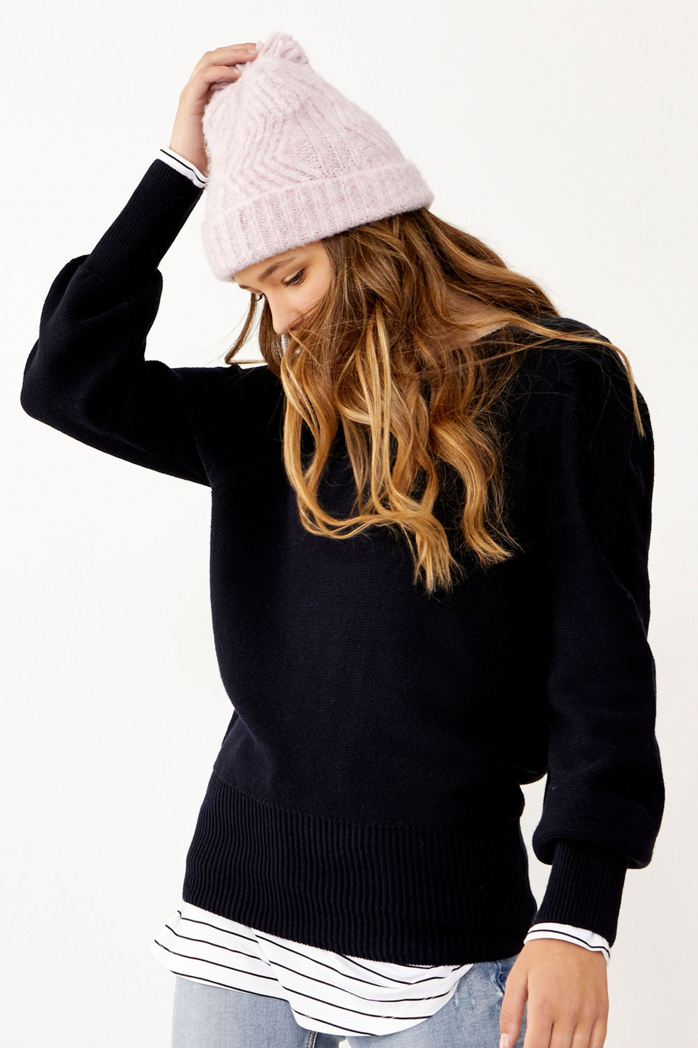 [TEST] Kids Single Pom Zigzag Beanie