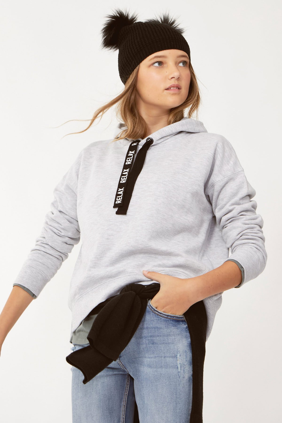 [TEST] Kids Text Drawstring Hoodie