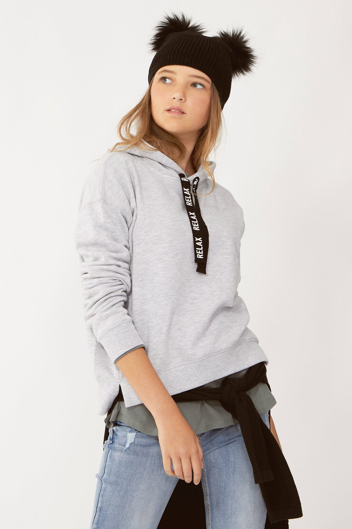 [TEST] Kids Text Drawstring Hoodie