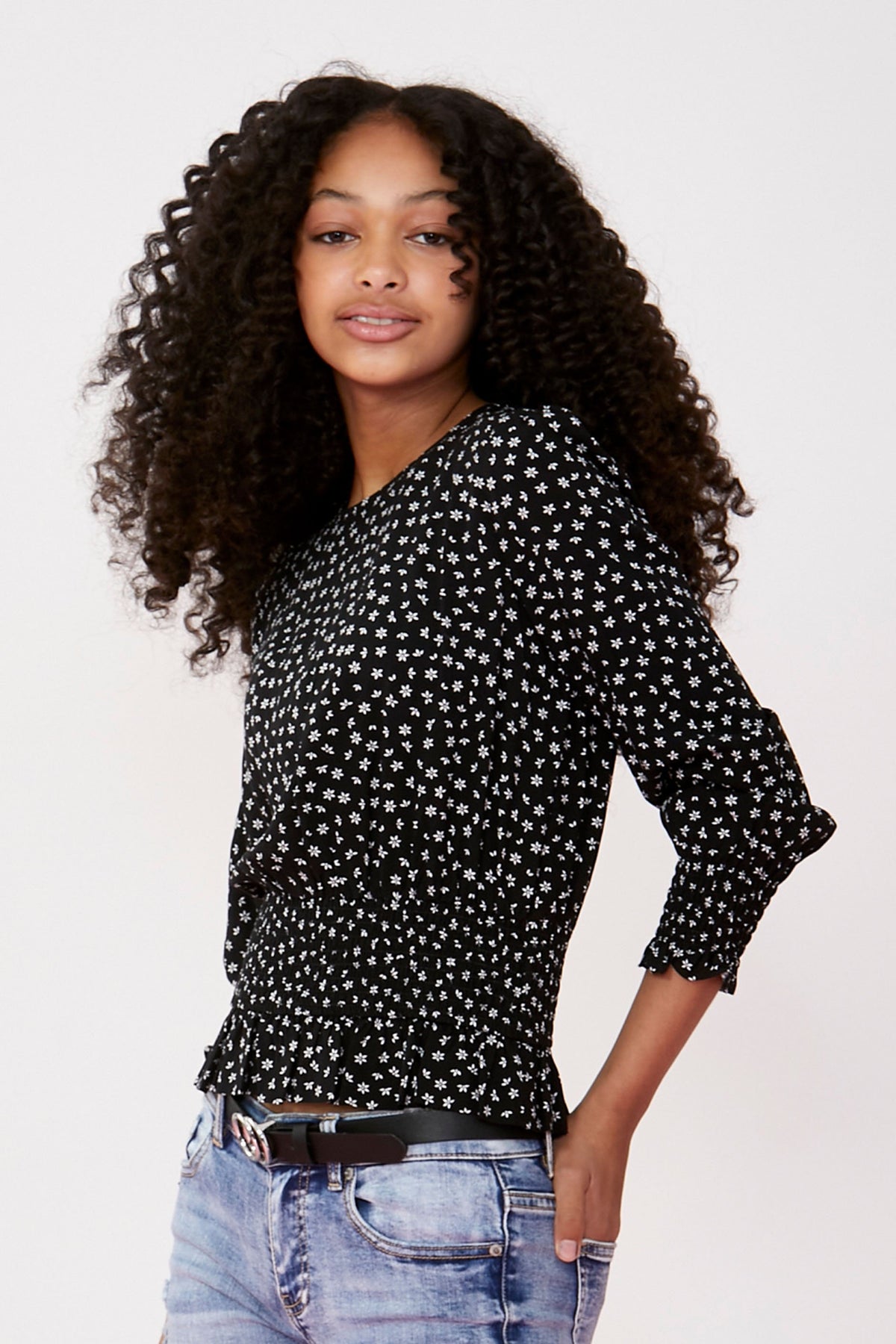 [TEST] Kids Stephy Shirred Waist Top