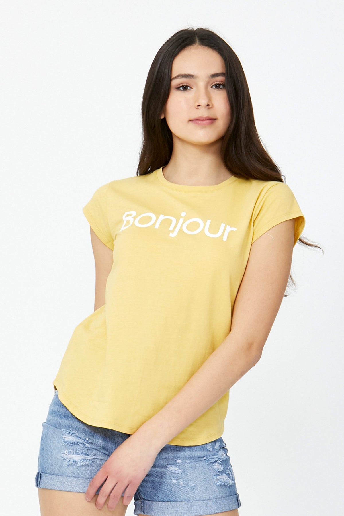 [TEST] Girls Bonjour Print Tee