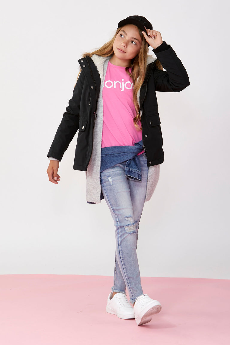 [TEST] Girls Bonjour Print Tee
