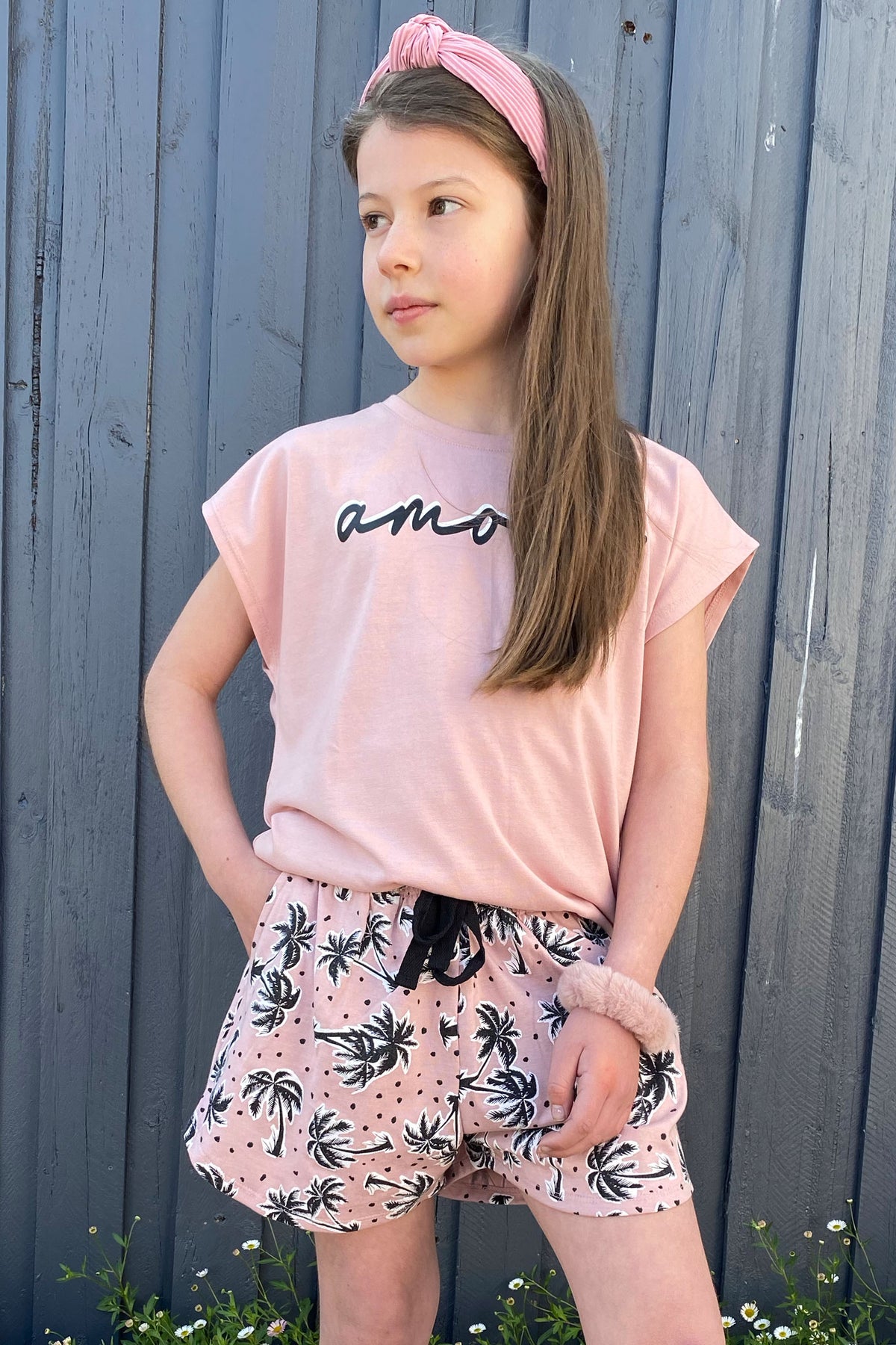 [TEST] Girls Short Tee PJ Set