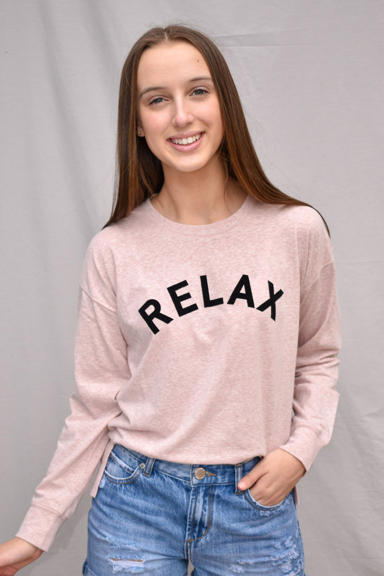 [TEST] Girls Long Sleeve Text Tee