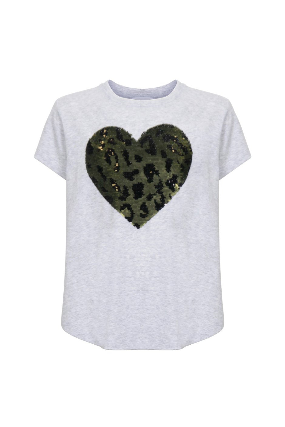 [TEST] Girls Animal Sequin Heart Tee