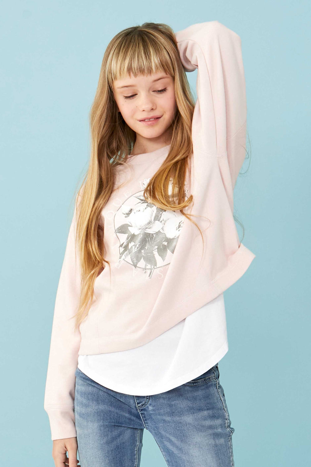 [TEST] Girls Floral Cropped Crew