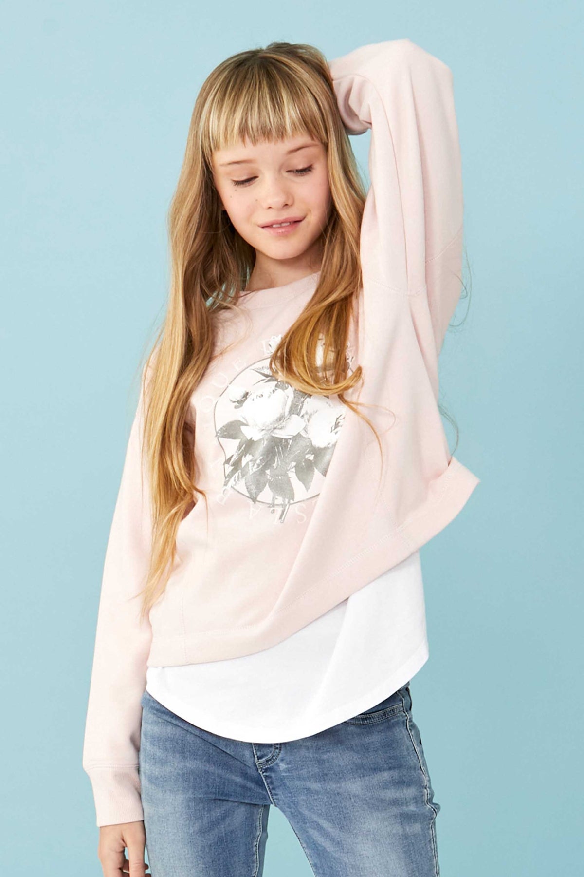 [TEST] Girls Floral Cropped Crew